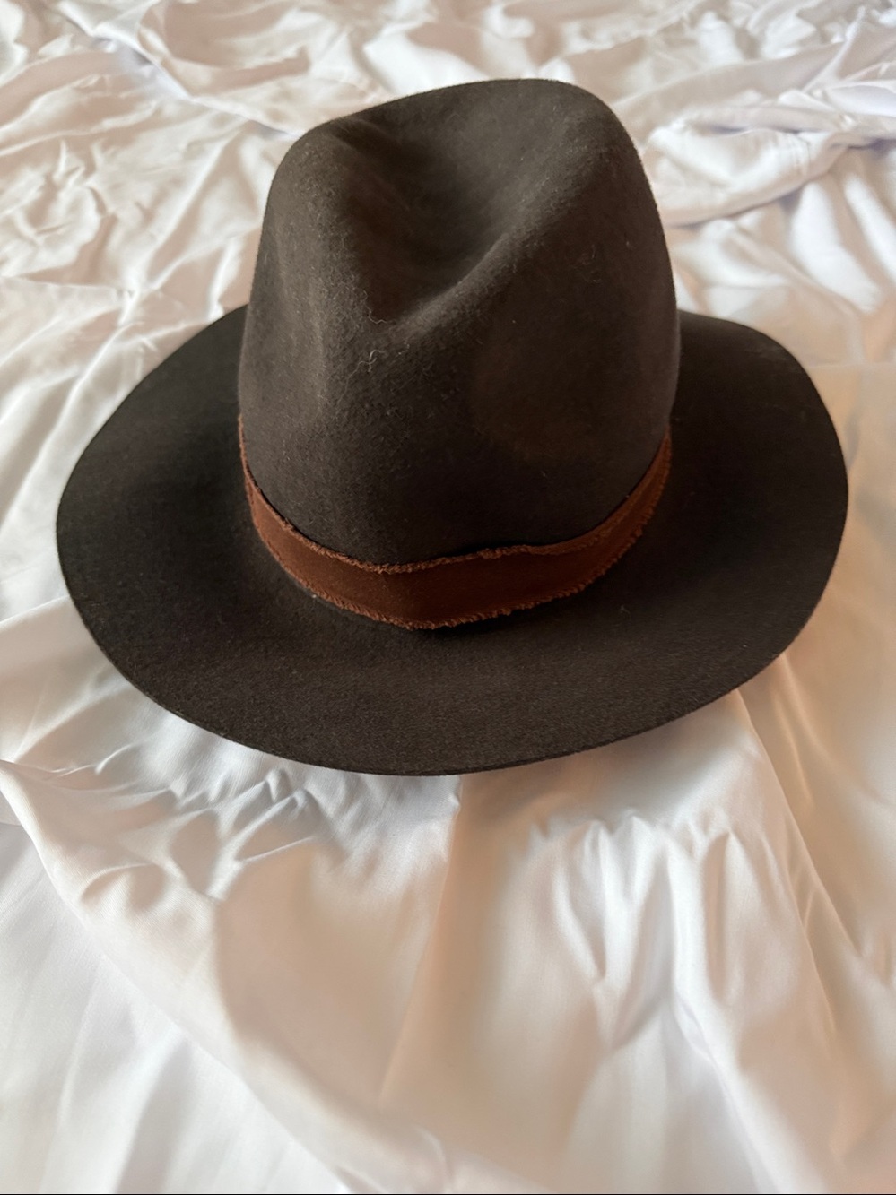 NWOT ZARA Felt Fedora Wool Hat brown